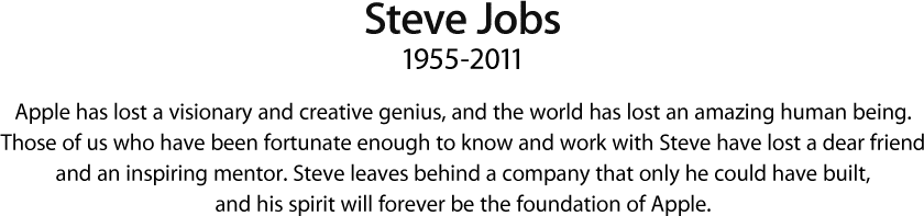 RIP Steve Jobs 1955-2011